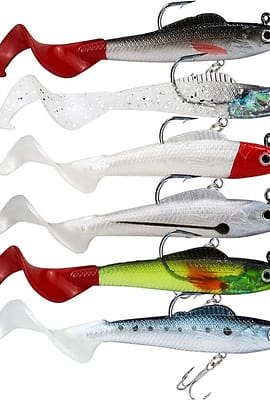 Lures for Bass Jig Head Soft Swimbait, 6-Pack 6 Colors ... Lures for Bass Jig Head Soft Swimbait, 6-Pack 6 Colors ...