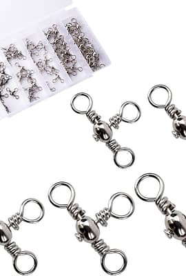 50pcs 3 Ways Ball Bearing Swivels Fishing Terminal Tack... 50pcs 3 Ways Ball Bearing Swivels Fishing Terminal Tack...